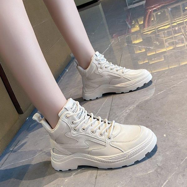 boots 2021 canvas women autumn spring and single super fire high street hip hop all-match shoes, Black