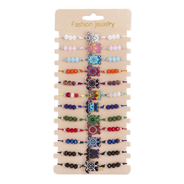 bohemian color tortoise mixed beads strands 12 pieces soft pottery adjustable bracelet, Black
bohemian color tortoise mixed beads strands 12 pieces soft pottery adjustable bracelet, Black