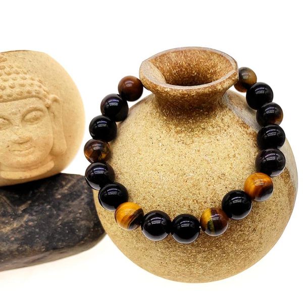 tennis energy natural tiger eye & hematite black onyx 10mm beads stone bracelet for men jewelry charm gift dropship, Golden;silver
tennis energy natural tiger eye & hematite black onyx 10mm beads stone bracelet for men jewelry charm gift dropship, Golden;silver