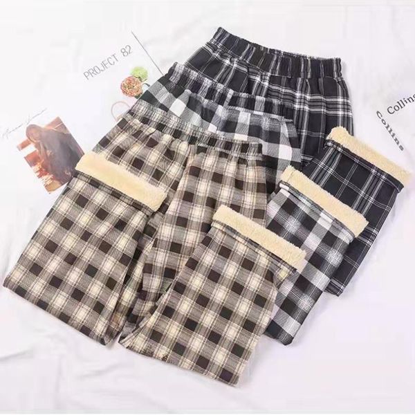 women's pants & capris zoki fashion warm plush thick plaid women casual loose wide leg trousers korean streetwear straight student 2022, Black;white
women's pants & capris zoki fashion warm plush thick plaid women casual loose wide leg trousers korean streetwear straight student 2022, Black;white