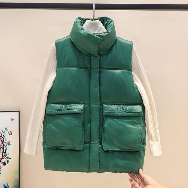 2021 women autumn vest coat stand collar women vest warm chaleco mujer gilet casaco feminino, Black;white
2021 women autumn vest coat stand collar women vest warm chaleco mujer gilet casaco feminino, Black;white