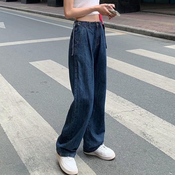 women's jeans spring autumn women vintage pockets zipper high waist simple streetwear wide legs pants loose casual denim trouser female, Blue
women's jeans spring autumn women vintage pockets zipper high waist simple streetwear wide legs pants loose casual denim trouser female, Blue