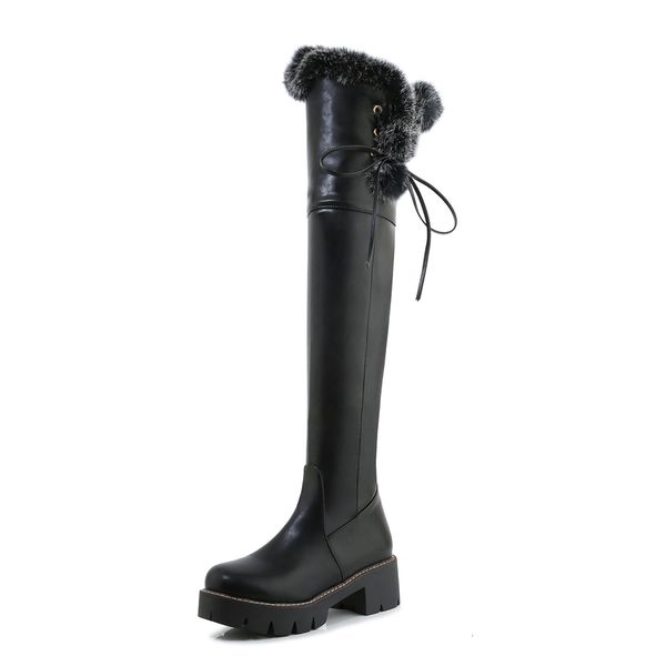 synthetic leather soles on the knee side lace buckle boots with thick heels women's shoes warm and comfortable sjvo, Black
synthetic leather soles on the knee side lace buckle boots with thick heels women's shoes warm and comfortable sjvo, Black