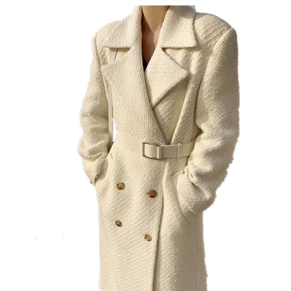 women's wool & blends double breasted x-long woolen coat women notched autumn winter tweed small fragrance overcoat, Black
women's wool & blends double breasted x-long woolen coat women notched autumn winter tweed small fragrance overcoat, Black