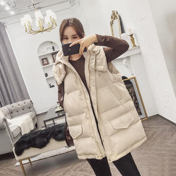 women's vests women autumn winter cotton coats vest ladies casual thick waistcoat female sleeveless long loose warm puffer jacket z926, Black;white
women's vests women autumn winter cotton coats vest ladies casual thick waistcoat female sleeveless long loose warm puffer jacket z926, Black;white