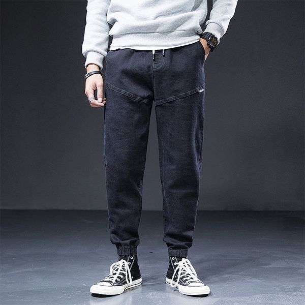 2021 new japanese vintage fashion loose fit black spliced designer denim cargo streetwear hip hop jeans men harem pants x1le, Blue
2021 new japanese vintage fashion loose fit black spliced designer denim cargo streetwear hip hop jeans men harem pants x1le, Blue