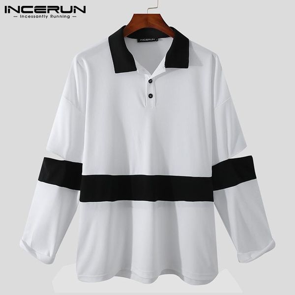 men's casual shirts incerun fashion men shirt lapel long sleeve patchwork korean loose clothing streetwear leisure camisa masculina 202, White;black
men's casual shirts incerun fashion men shirt lapel long sleeve patchwork korean loose clothing streetwear leisure camisa masculina 202, White;black