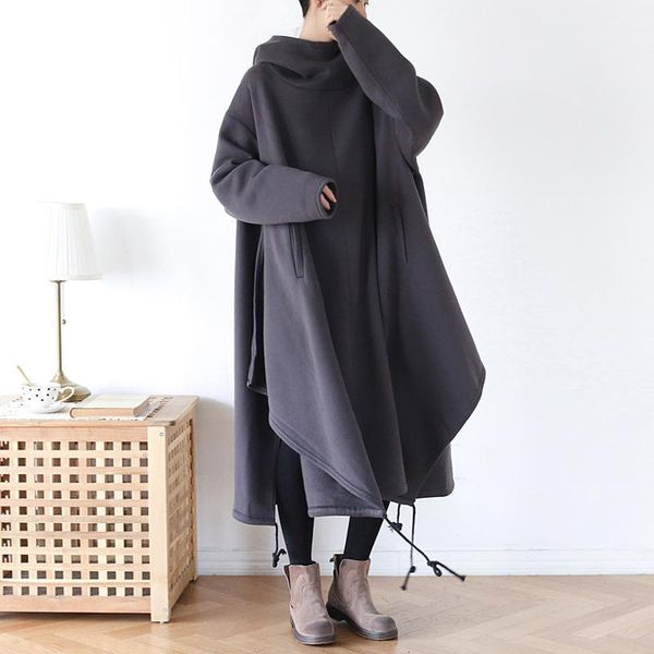 women's hoodies & sweatshirts johnature women gray pullover hooded warm cloak 2021 autumn plus size clothes terry vintage long, Black
women's hoodies & sweatshirts johnature women gray pullover hooded warm cloak 2021 autumn plus size clothes terry vintage long, Black