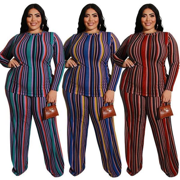 autumn casual womens tracksuit round neck long sleeve sweatsuits for women slim striped t shirt and loose trouser two piece set, Gray
autumn casual womens tracksuit round neck long sleeve sweatsuits for women slim striped t shirt and loose trouser two piece set, Gray