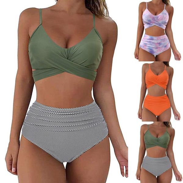 women's swimwear 2021 push up bikini set high waist women swimsuit female halter bathing suit bather leaf print 2 pieces beach, White;black
women's swimwear 2021 push up bikini set high waist women swimsuit female halter bathing suit bather leaf print 2 pieces beach, White;black