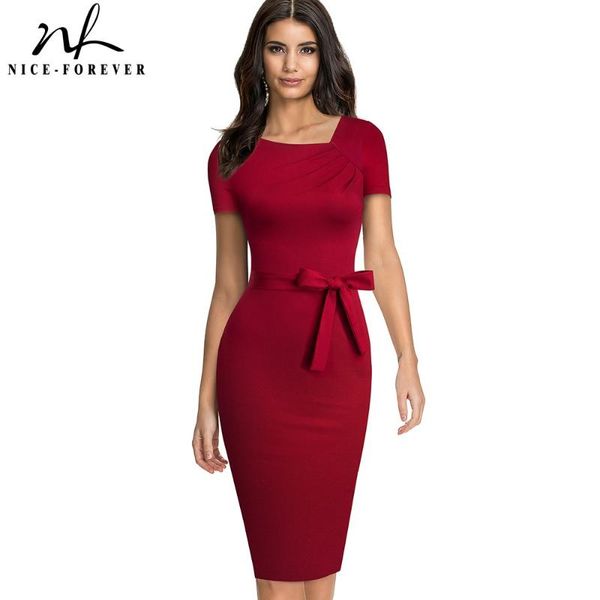 casual dresses nice-forever summer women elegant solid color vintage office business fitted bodycon dress b617, Black;gray
casual dresses nice-forever summer women elegant solid color vintage office business fitted bodycon dress b617, Black;gray