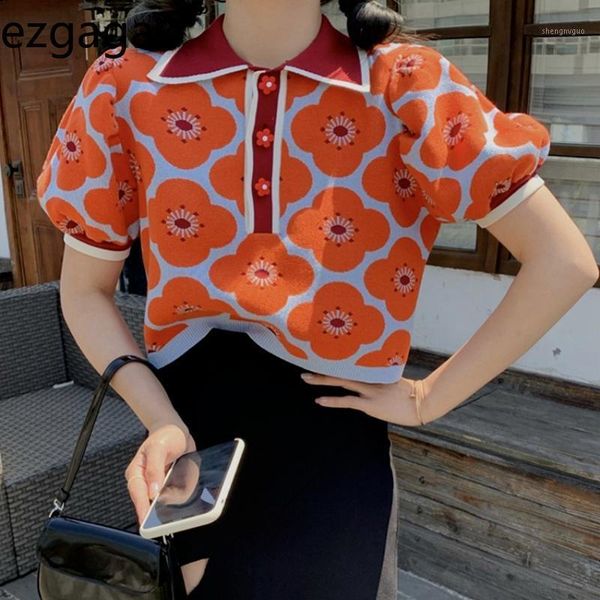 women's blouses & shirts ezgaga vintage jacquard knit crop women puff short sleeve lapel thin summer elegant loose floral korean fashi, White
women's blouses & shirts ezgaga vintage jacquard knit crop women puff short sleeve lapel thin summer elegant loose floral korean fashi, White