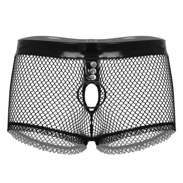 men's swimwear mens patent leather waistband transparent fishnet patchwork brief bottom hollow out o ring boxer shorts lingerie underpa
men's swimwear mens patent leather waistband transparent fishnet patchwork brief bottom hollow out o ring boxer shorts lingerie underpa