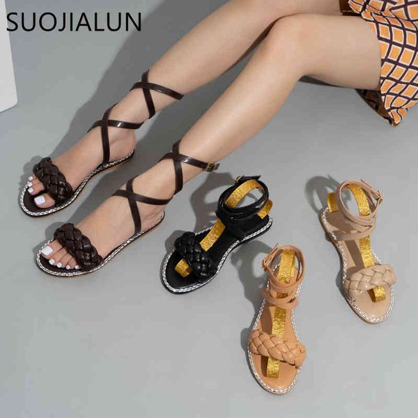 suojialun 2021 new summer fashion design weave women sandals flat heel ankle strap outdoor casual rome sandal shoes big size 42 k78, Black
suojialun 2021 new summer fashion design weave women sandals flat heel ankle strap outdoor casual rome sandal shoes big size 42 k78, Black