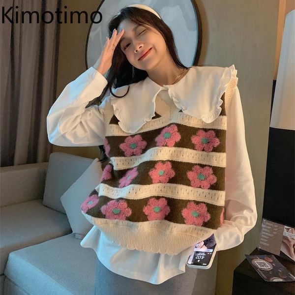 women's vests kimotimo striped flowers knitted vest women korean chic sweet v neck overlap sleeveless pullover autumn winter outwear wa, Black;white
women's vests kimotimo striped flowers knitted vest women korean chic sweet v neck overlap sleeveless pullover autumn winter outwear wa, Black;white