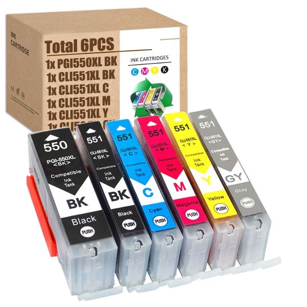 ink cartridges for canon pgi-550bk cli-551bk cli-551c cli-551m cli-551y cli-551gy pixma ip8750, mg6350, mg7150, mg7550, mx925
ink cartridges for canon pgi-550bk cli-551bk cli-551c cli-551m cli-551y cli-551gy pixma ip8750, mg6350, mg7150, mg7550, mx925