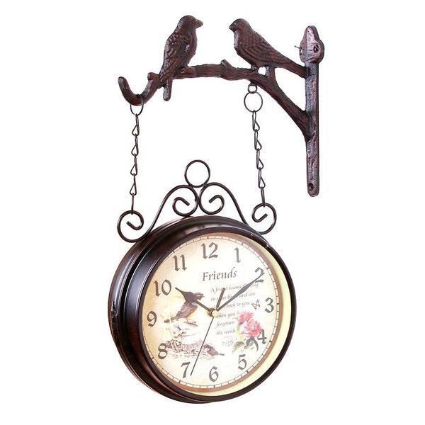 european-style double sided wall clock creative classic clock monochrome home decoration two side bird iron quartz antique style
european-style double sided wall clock creative classic clock monochrome home decoration two side bird iron quartz antique style