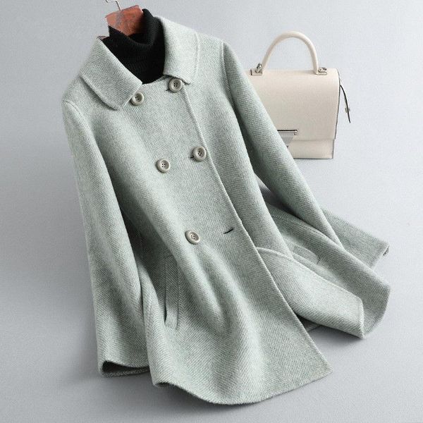 women's wool & blends mid-length lining woolen jacket 2021 fashion autumn winter loose lapel long-sleeved coat thicken female casual ov, Black
women's wool & blends mid-length lining woolen jacket 2021 fashion autumn winter loose lapel long-sleeved coat thicken female casual ov, Black