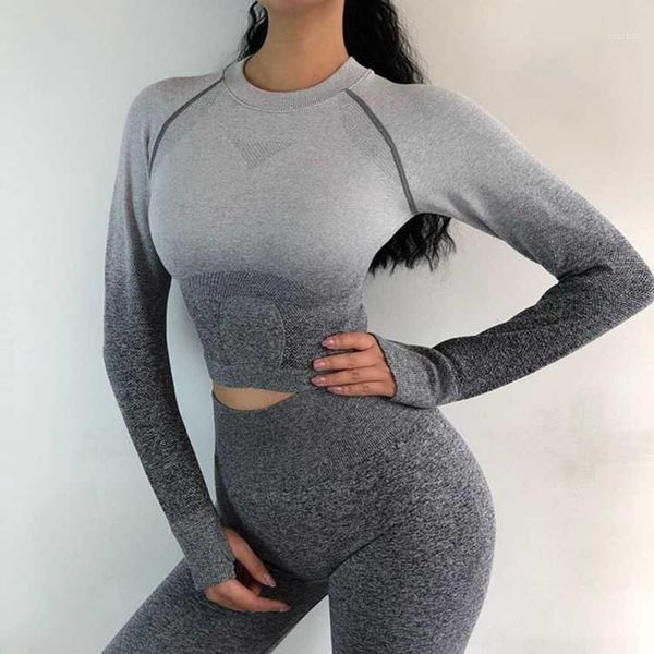 yoga outfit seamless gym clothing high waist sport suit fitness set workout clothes 2 piece women gradient leggings+long sleeve top
yoga outfit seamless gym clothing high waist sport suit fitness set workout clothes 2 piece women gradient leggings+long sleeve top