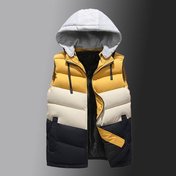 men's vests men casual winter warm hooded vest zipper sleeveless outdoor coat mens down padding waistcoat high quality, Black;white
men's vests men casual winter warm hooded vest zipper sleeveless outdoor coat mens down padding waistcoat high quality, Black;white