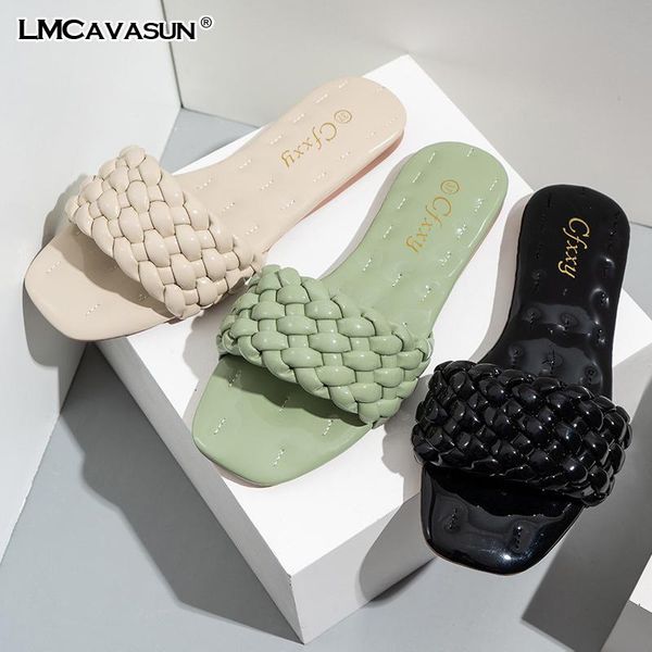 lmcavasun women slippers fashion summer weave ladies shoes pu leather outdoor beach casual slides female flat sandals woman, Black
lmcavasun women slippers fashion summer weave ladies shoes pu leather outdoor beach casual slides female flat sandals woman, Black