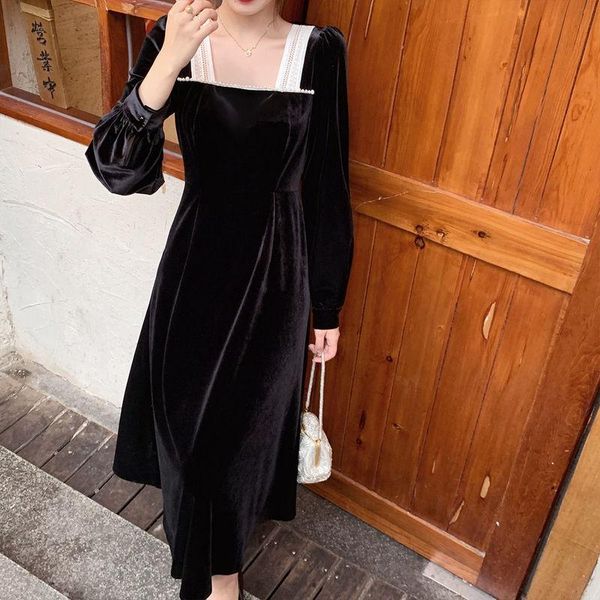 casual dresses dress women long sleeve square collar patchwork all-match korean style retro black fashion lace spring elegant, Black;gray
casual dresses dress women long sleeve square collar patchwork all-match korean style retro black fashion lace spring elegant, Black;gray