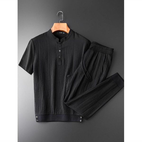 men's t-shirts three dimensional dark pleated fabric stand collar short sleeve suit slim youth fashion trend summer breathable two piec, White;black
men's t-shirts three dimensional dark pleated fabric stand collar short sleeve suit slim youth fashion trend summer breathable two piec, White;black