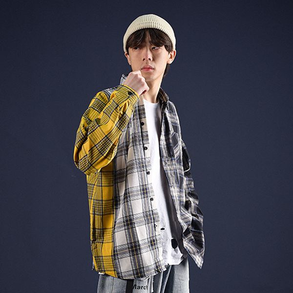 privathinker oversized patchwork plaid shirts men streetwear sleeve shirt hip harajuku men's clothing cjlh ddl3, White;black
privathinker oversized patchwork plaid shirts men streetwear sleeve shirt hip harajuku men's clothing cjlh ddl3, White;black
