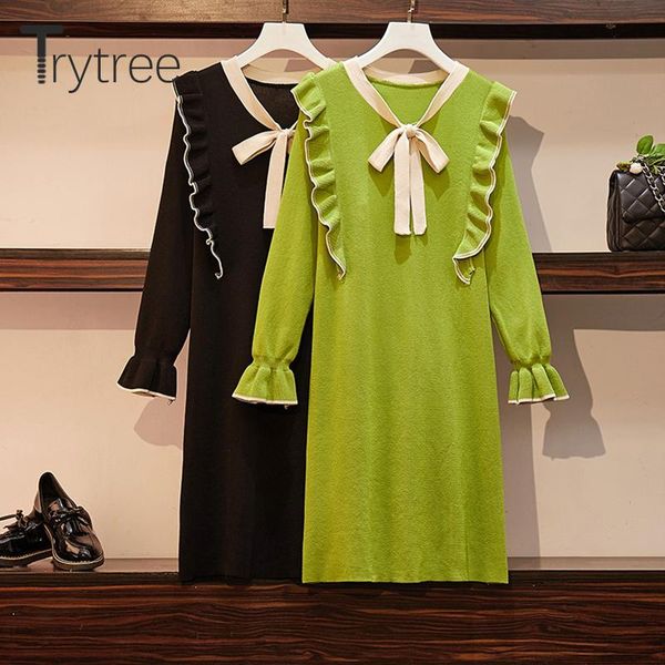 casual dresses trytree winter women dress bow collar office lady butterfly sleeve 2 colors straight knee-length knitted, Black;gray
casual dresses trytree winter women dress bow collar office lady butterfly sleeve 2 colors straight knee-length knitted, Black;gray