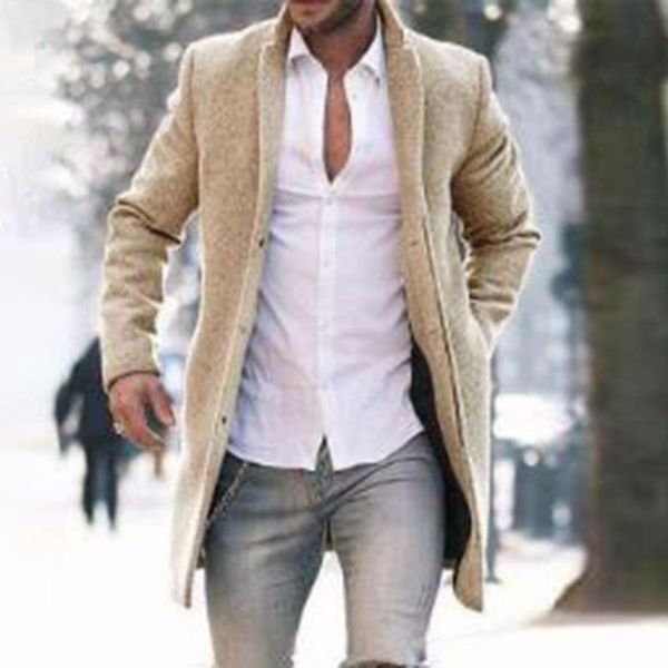 men's wool & blends 2021 autumn winter fashion men solid color woolen coat keep warm pocket lapel long sleeve temperament single breast, Black
men's wool & blends 2021 autumn winter fashion men solid color woolen coat keep warm pocket lapel long sleeve temperament single breast, Black