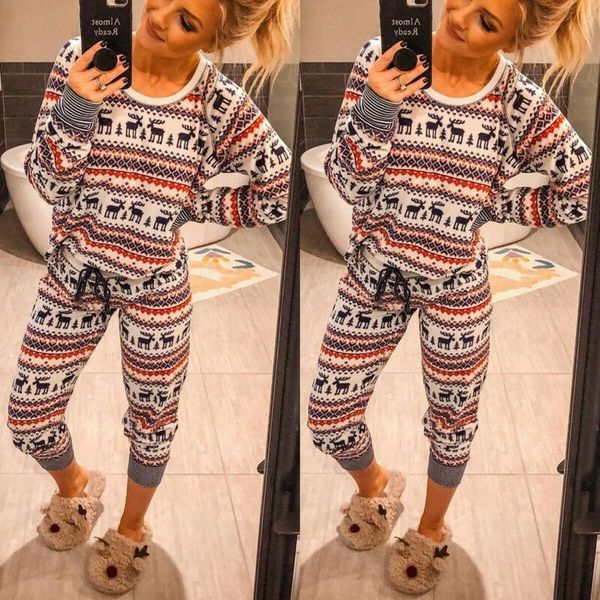 women christmas reindeer printed pyjamas set long sleeve xmas nightwear 2021 new year pajamas fashion ladies pjs sleepewear set, Gray
women christmas reindeer printed pyjamas set long sleeve xmas nightwear 2021 new year pajamas fashion ladies pjs sleepewear set, Gray