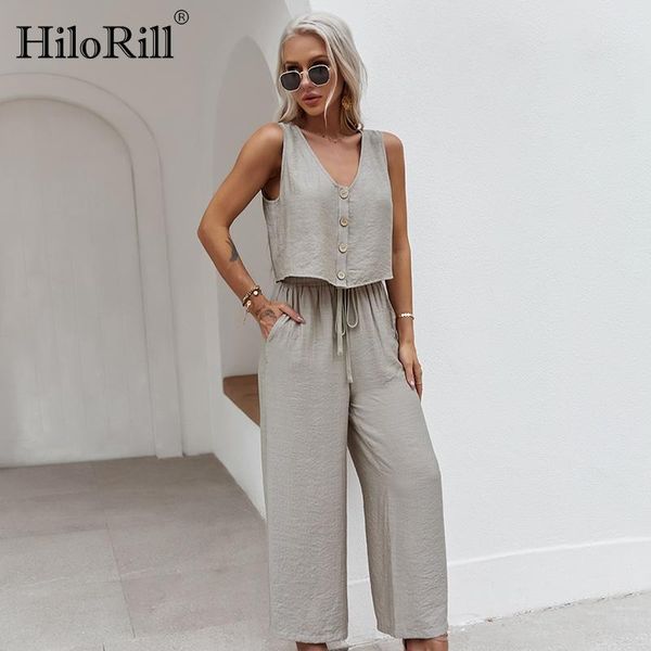 hillorill summer casual women's two piece 2021 color monochrome v-neck shorts set high waist wide leg pants, White
hillorill summer casual women's two piece 2021 color monochrome v-neck shorts set high waist wide leg pants, White