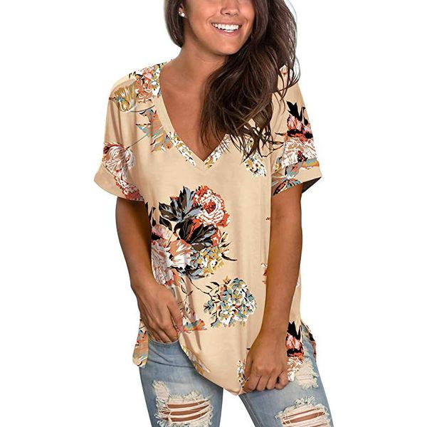 women's t-shirt summer t shirt women clothes vintage printed short sleeve v neck casual loose plus size streetwear fashion elegant, White
women's t-shirt summer t shirt women clothes vintage printed short sleeve v neck casual loose plus size streetwear fashion elegant, White