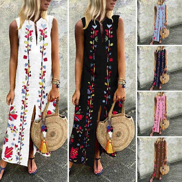 casual dresses maxi long dress bohemian 2021 vonda women sleeveless sundress vintag floral printed split party vestido plus size, Black;gray
casual dresses maxi long dress bohemian 2021 vonda women sleeveless sundress vintag floral printed split party vestido plus size, Black;gray