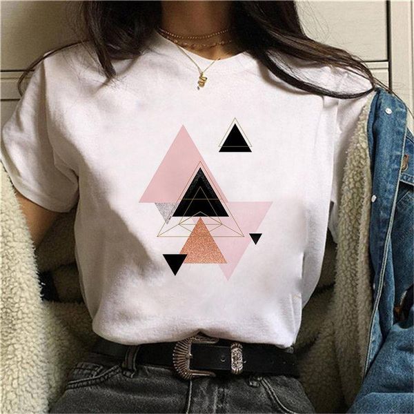 women's t-shirt summer woman beautiful geometric pattern printing 90s harajuku graphic cute short-sleeved female, White
women's t-shirt summer woman beautiful geometric pattern printing 90s harajuku graphic cute short-sleeved female, White