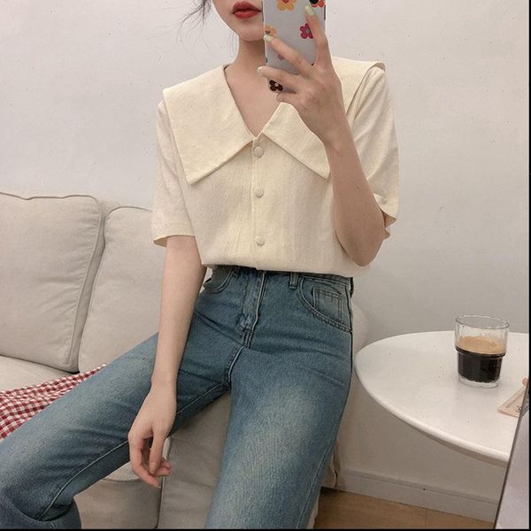 2021 new korean preppy style turn down collar short sleeve shirt women summer small fresh blouse woman cute blusa, White
2021 new korean preppy style turn down collar short sleeve shirt women summer small fresh blouse woman cute blusa, White