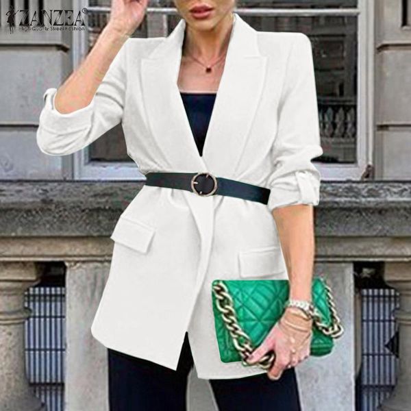 women's suits & blazers 2021 lady office long sleeve cardigans womens autumn white lapel coats casual oversized outwear zanzea fashion, White;black
women's suits & blazers 2021 lady office long sleeve cardigans womens autumn white lapel coats casual oversized outwear zanzea fashion, White;black