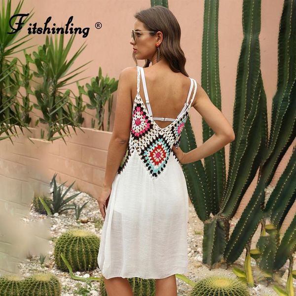 women's swimwear fitshinling handmade crochet boho dress holiday patchwork backless pareo beach summer sundress 2021 vintage robe, White;black
women's swimwear fitshinling handmade crochet boho dress holiday patchwork backless pareo beach summer sundress 2021 vintage robe, White;black