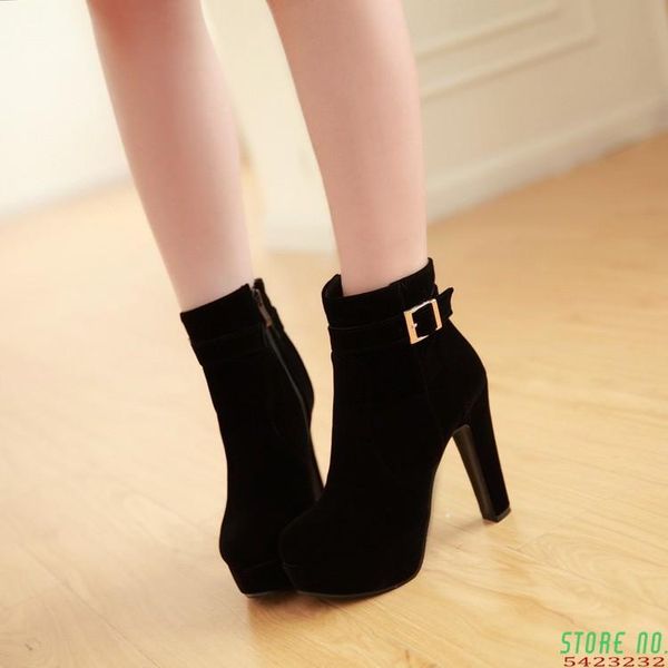 boots fashion autumn scrub buckle women ultra high heels platform thick heel 0 women's shoes, Black
boots fashion autumn scrub buckle women ultra high heels platform thick heel 0 women's shoes, Black