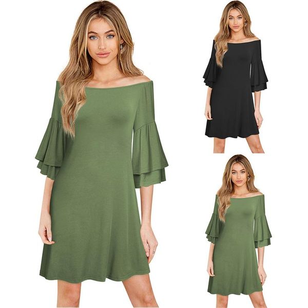 casual dresses off shoulder solid mini dress women backless split long flare sleeves autumn club party bodycon, Black;gray
casual dresses off shoulder solid mini dress women backless split long flare sleeves autumn club party bodycon, Black;gray