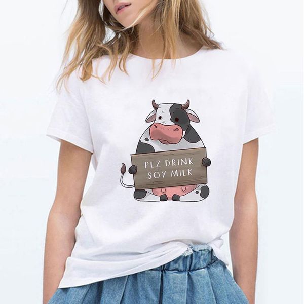 luckyroll korean kawaii cow plz drink soy milk vegan short sleeve t-shirt womens vogue small fresh casual, White
luckyroll korean kawaii cow plz drink soy milk vegan short sleeve t-shirt womens vogue small fresh casual, White
