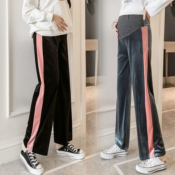 maternity bottoms pregnant women's waist support gold velvet wide-leg pants spring and autumn loose leisure belly lift, White
maternity bottoms pregnant women's waist support gold velvet wide-leg pants spring and autumn loose leisure belly lift, White