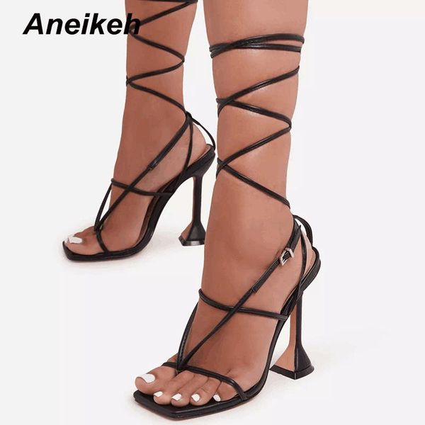 aneikeh new 2021 fashion women shoes spike heels open party wedding riband pu rome gladiator buckle strap solid black size 35-42
aneikeh new 2021 fashion women shoes spike heels open party wedding riband pu rome gladiator buckle strap solid black size 35-42