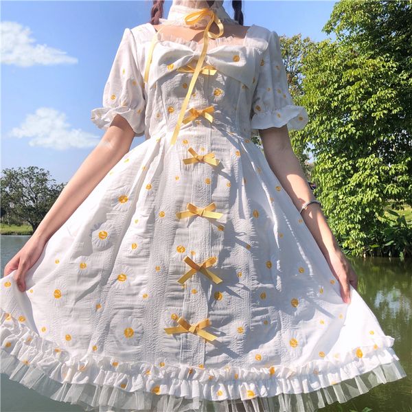 japanese girl square bow daisy flower lolita dress summer white long puff sleeve lace adults cosplay dresses for women 2021 robe, Black;gray
japanese girl square bow daisy flower lolita dress summer white long puff sleeve lace adults cosplay dresses for women 2021 robe, Black;gray