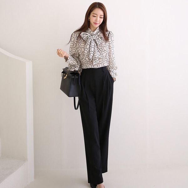 new arrival temperament print cute shirt comfortable lovely black long pants fashion vintage office women set nghj, White
new arrival temperament print cute shirt comfortable lovely black long pants fashion vintage office women set nghj, White