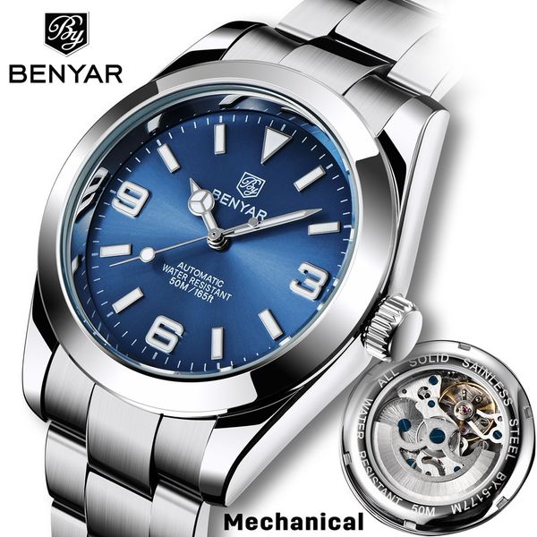 2021benyar new business waterproof watches mechanical stainless steel lighting gentlemen fire luxury reloj hombre, Slivery;brown 
2021benyar new business waterproof watches mechanical stainless steel lighting gentlemen fire luxury reloj hombre, Slivery;brown
