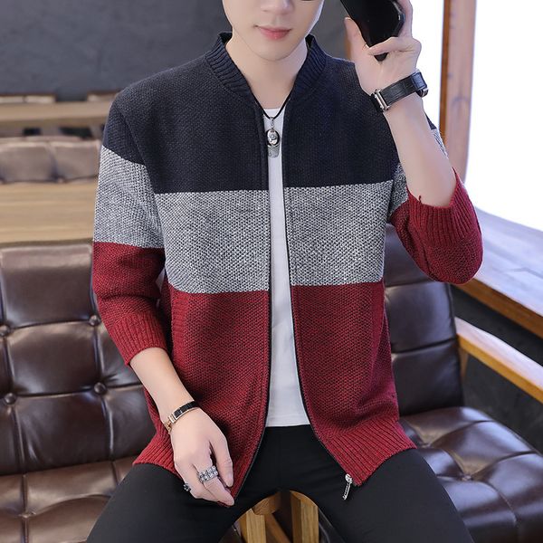 autumn and winter thickened cardigan baseball collar men's long sleeve sweater jacket, Black;brown
autumn and winter thickened cardigan baseball collar men's long sleeve sweater jacket, Black;brown