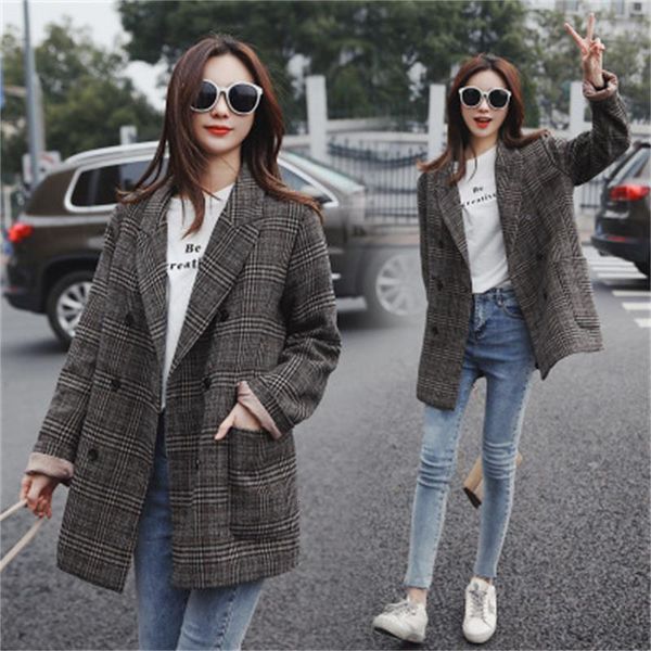 female jacket korean version 2021 new retro spring in straight line section trellis small ladies tide dogt, White;black
female jacket korean version 2021 new retro spring in straight line section trellis small ladies tide dogt, White;black