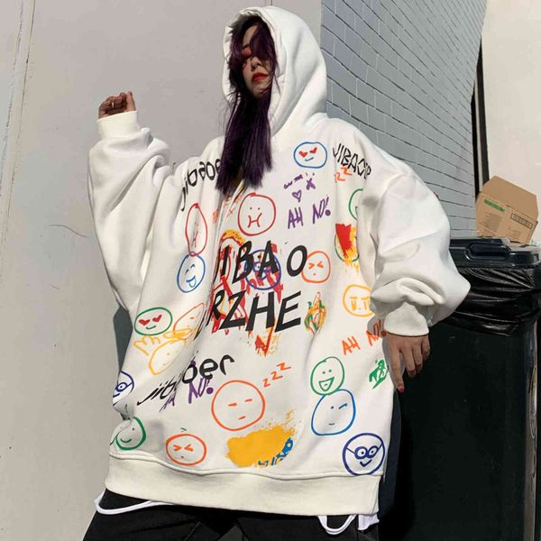 women's hoodies & sweatshirts women's autumn and winter loose streetwear hooded sweater graffiti harajuku couple fleece hoodie, Black
women's hoodies & sweatshirts women's autumn and winter loose streetwear hooded sweater graffiti harajuku couple fleece hoodie, Black
