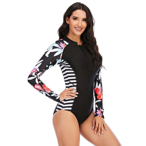 two-piece suits one piece swimsuit 2021 long sleeve zipper floral print striped bikinis slim beach swimwear casual bodysuit
two-piece suits one piece swimsuit 2021 long sleeve zipper floral print striped bikinis slim beach swimwear casual bodysuit